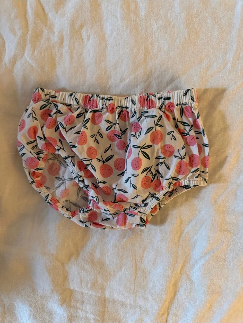 Girls Pink Floral Smocked Top with Matching Diaper Cover